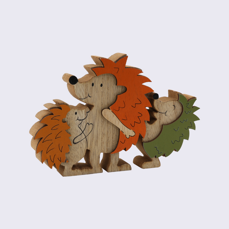 Harvest Festival Hedgehog Painted Creative Wooden Ornaments