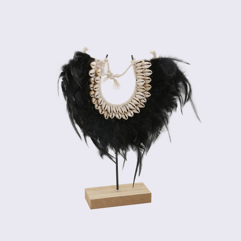 Shell Decoration Black Feather Ornaments Vertical Ornaments