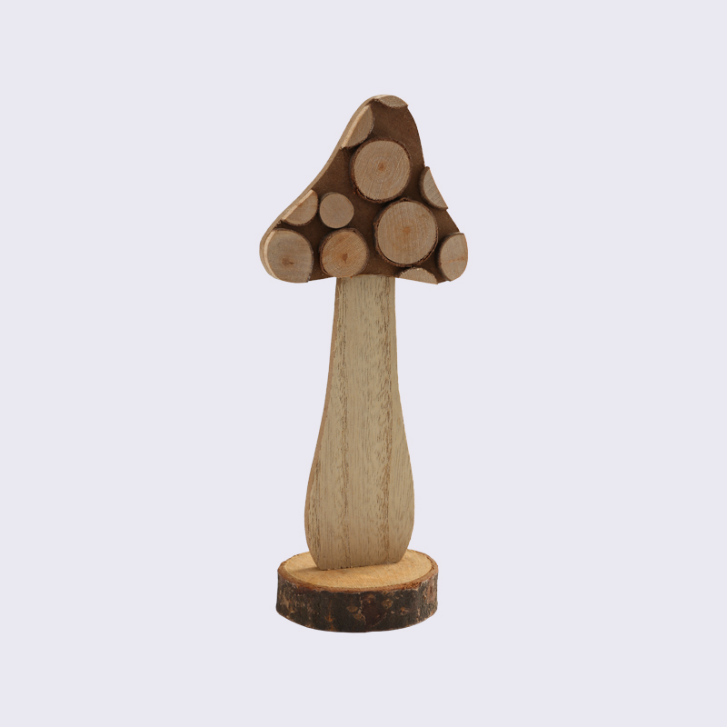 Harvest Festival Stick Wood Chip Mushroom Ornaments Stand Brand Wooden Pier Handicraft Ornaments