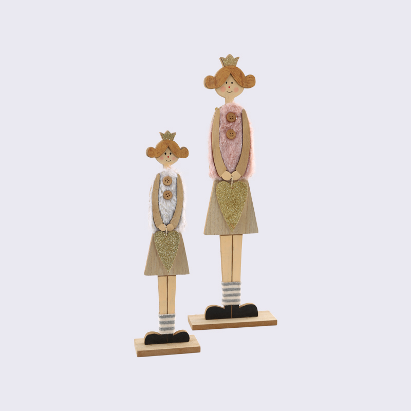 Sweet Princess Wooden Stand Angel Ornament