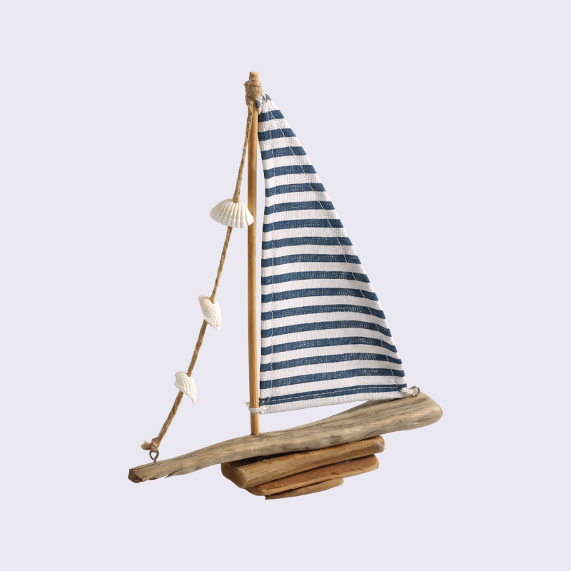 Mediterranean Nordic Wooden Shell Decoration Sailboat Ornaments