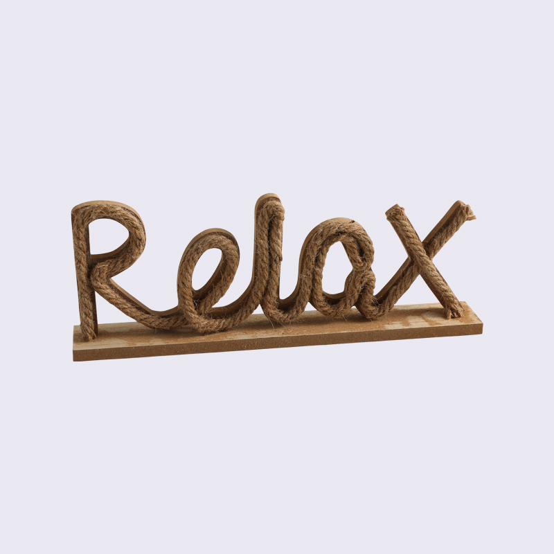 RELAX Hemp Rope Wooden Stand Plate Ornaments