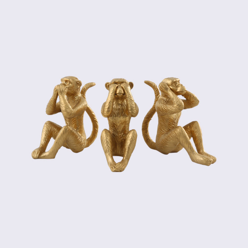 The Golden Monkey Is Exquisite And Cute And Cute Resin Craft Decoration