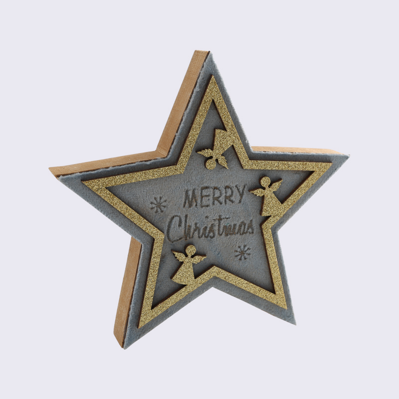 Angel Golden Stars Christmas Decoration Wooden Ornaments