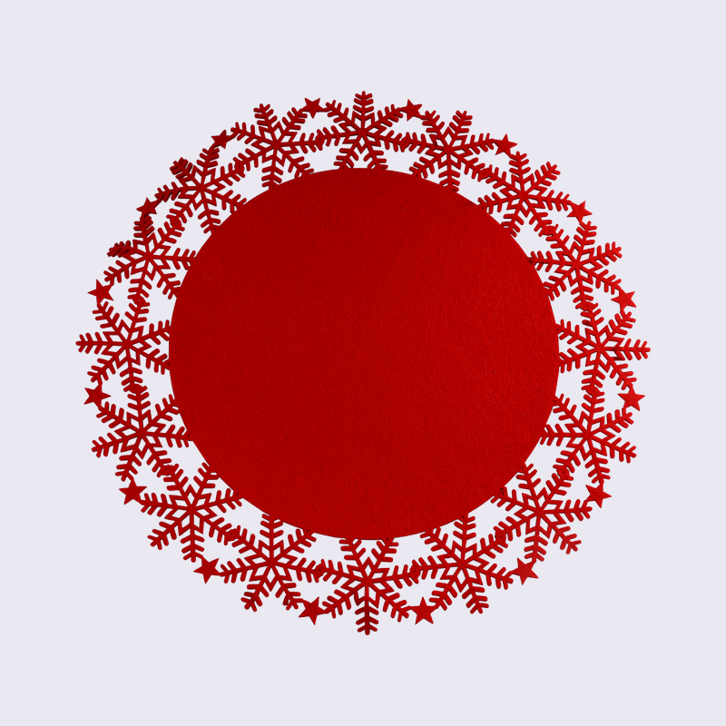 Non-Table Decoration Heat-Insulating Non-Slip Woven Snowflake Placemat