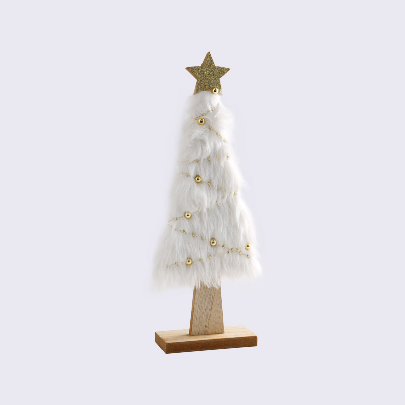 Plush Creative Beads Decoration Wrapped Wool Christmas Tree Ornaments