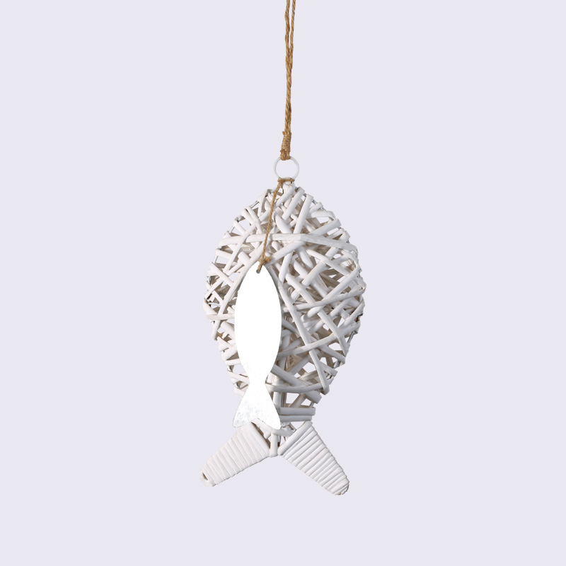 White Home Decoration Atmosphere Wicker Fish Pendant Pendant
