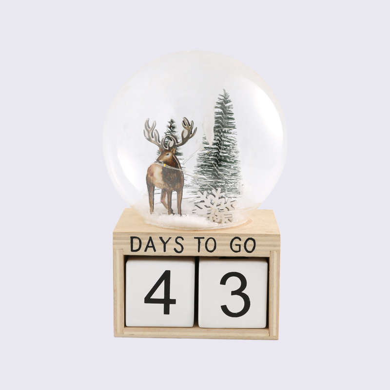 Lampshade Elk Christmas Snow Calendar Card