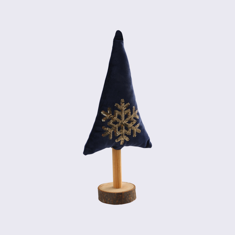 Snowflake Blue Christmas Tree Creative Sequin Embroidered Tree Fabric Decoration