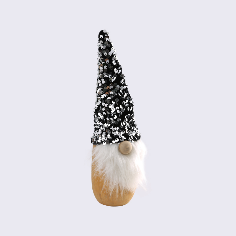 Wooden Sequins Hooded Yodel Dwarf Creative Ornaments