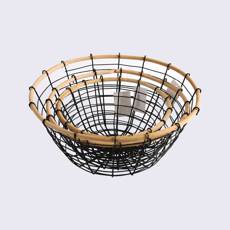 European Style Fruit Basket Metal Simple Storage Wire Basket