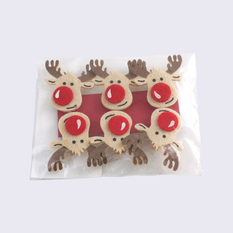 Christmas Atmosphere Elk Stealing Non-Woven Deer Head Clothespin Ornament Decoration
