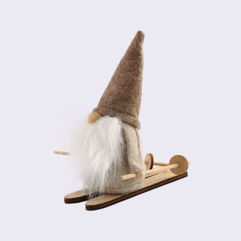 Yodel Dwarf Blended Christmas Ski Creative Wooden Decoration